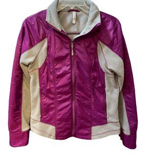 TEK GEAR LADIES PURPLE & GRAY ZIPPER JACKET SIZE MEDIUM